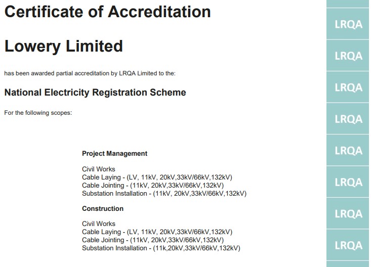 Lowery achieves NERS Certification